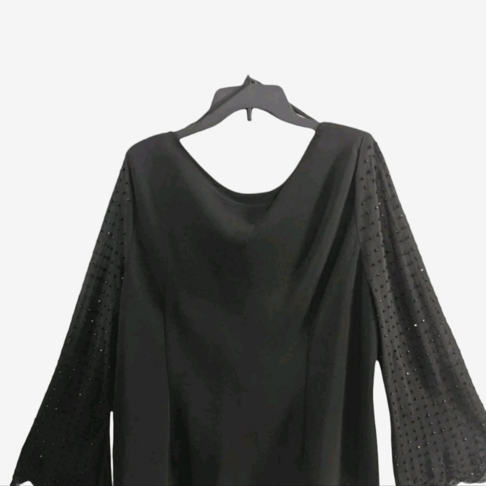SL Fashions Womens Plus Size Blouse with Textured Sleeves Size 20W